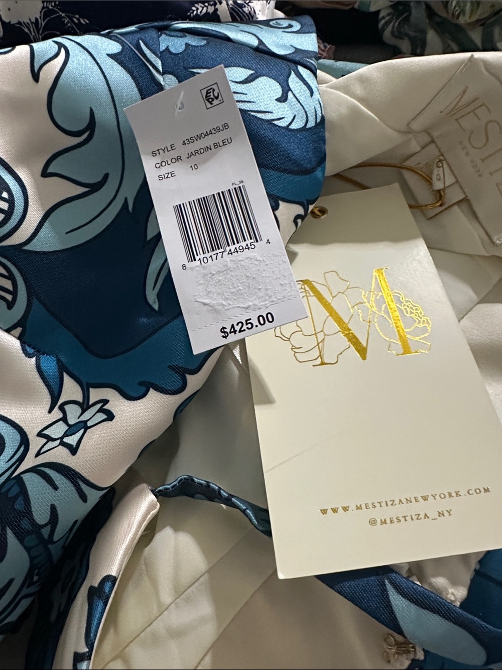NWT MESTIZA NEW YORK Aniston Mini Dress Jardin Bleu - Picture 14 of 14